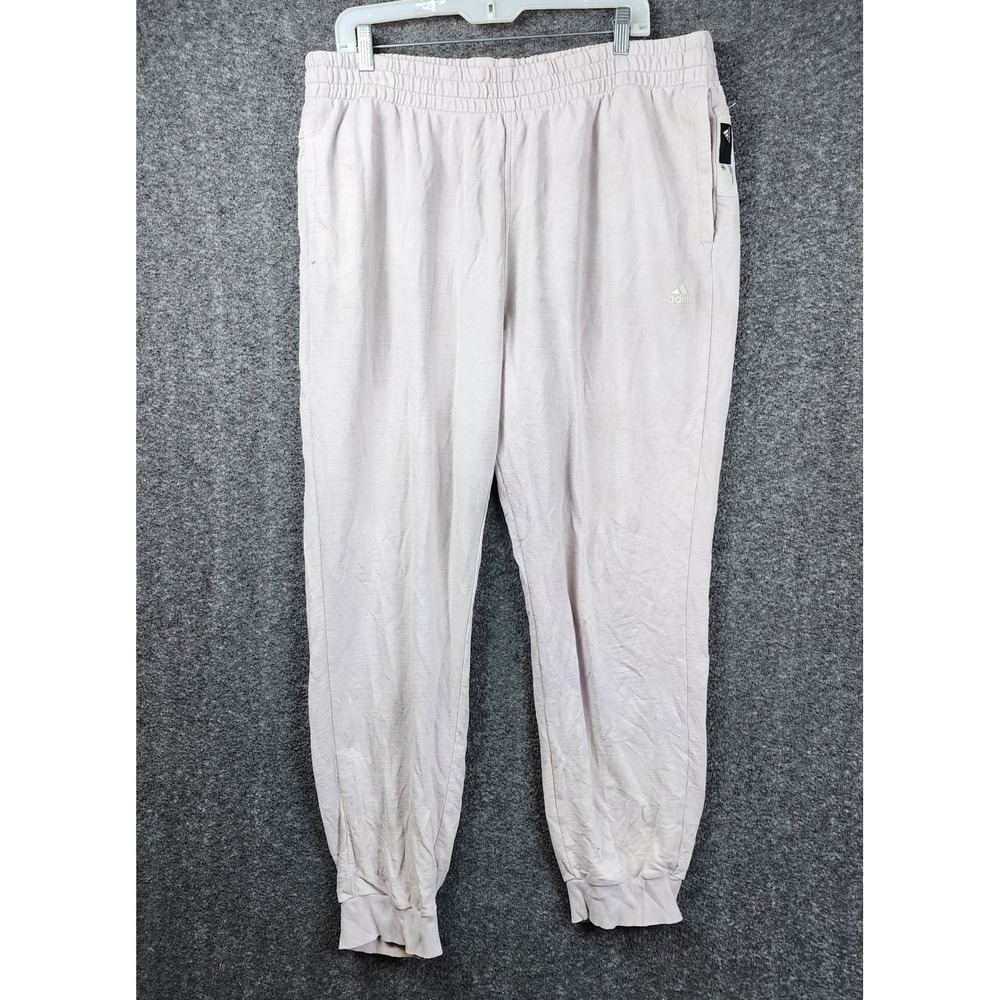 Adidas Joggers Mens 2XL Light Purple Fleece Sweatpants Relaxed Fit Athletic